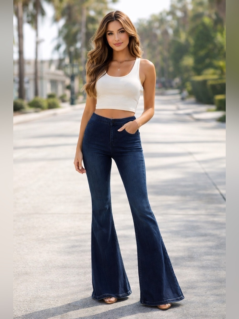 Free People Flare Bell Bottom Stretch Jeans 61855 Womens Sz 30R Boho Pull On Y2K